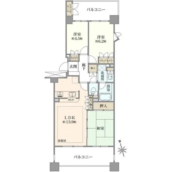 エアーズシティブライトコート 間取図