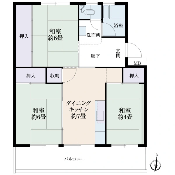 前野台住宅３号棟 間取図