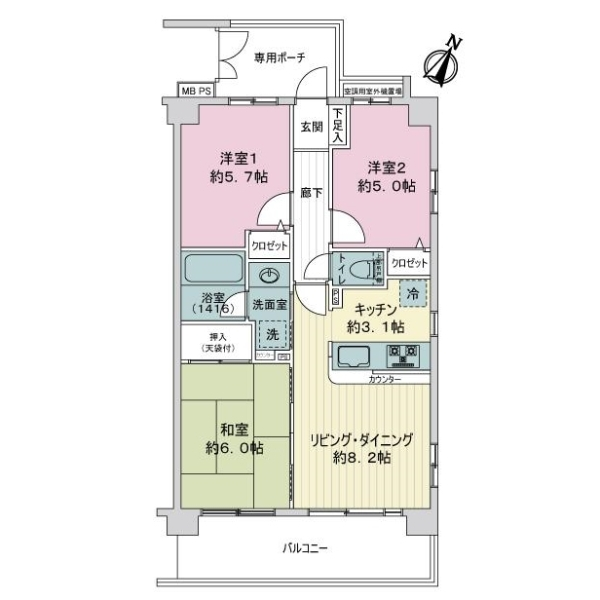 ライオンズマンション行徳第三 間取図