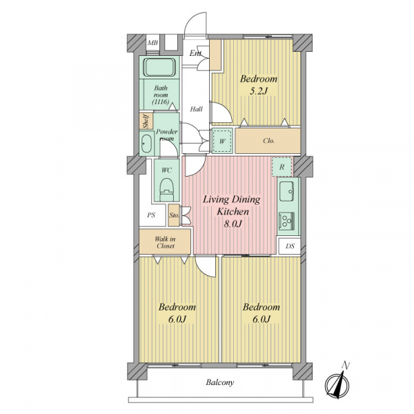 尾山台ヒミコマンション 間取図