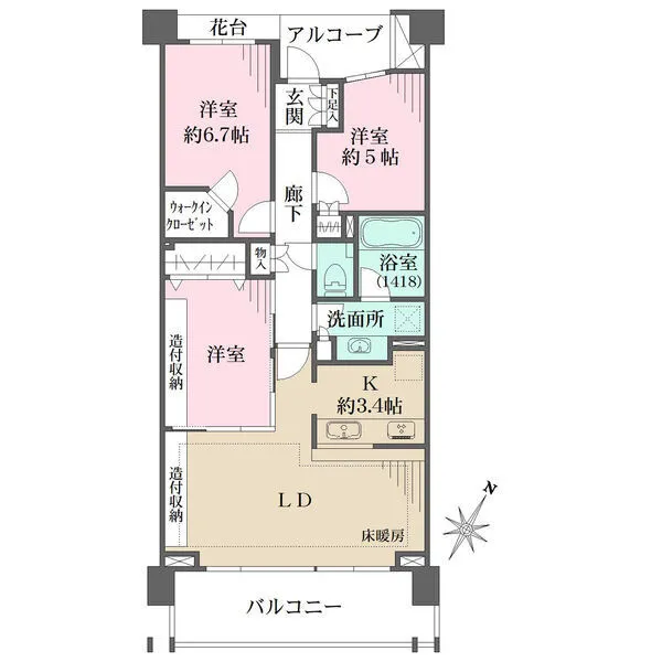 横濱紅葉坂レジデンス参番館 間取図