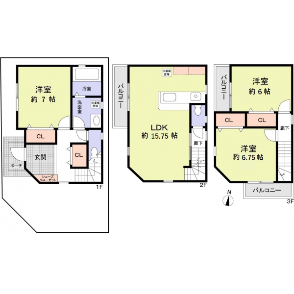 大阪市鶴見区緑３丁目 間取図