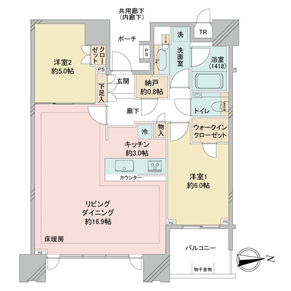 ドゥ・トゥ−ルＷＥＳＴ棟 間取図