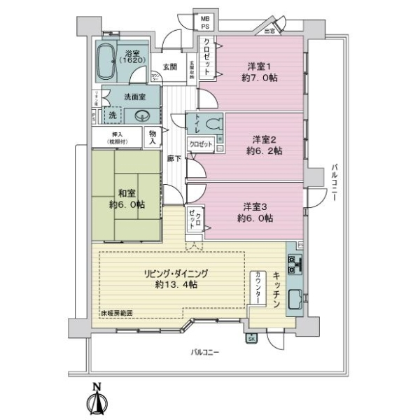 ライオンズマンション小幡城南 間取図