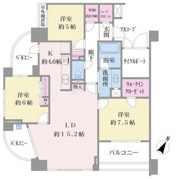 クレッセントユーパリノスの丘 間取図