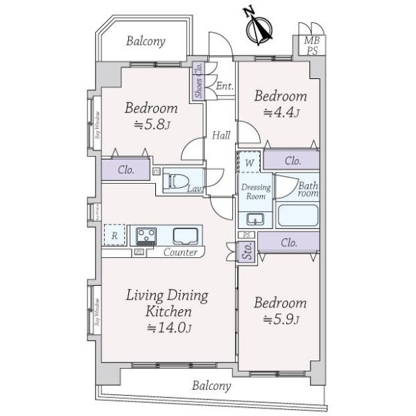 ライオンズマンション日本橋浜町 間取図