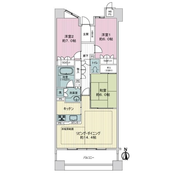 ライオンズガーデン橦木町 間取図