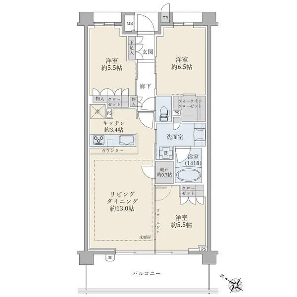 ブリリア湘南本鵠沼 間取図