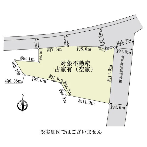 京都市山科区御陵平林町 区画図