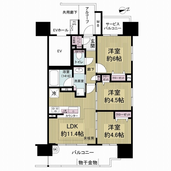プレサンスロジェ浄心パークサイド 間取図