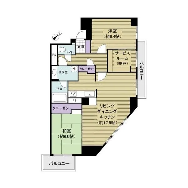 三井農林徳川園ハイツ 壁芯77.34m2