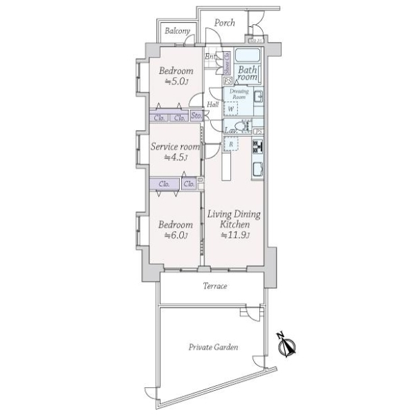 ライオンズマンション小平美園町 間取図