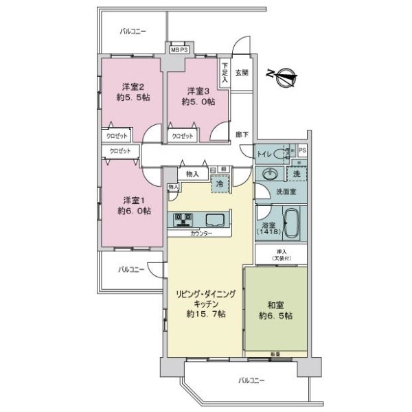 ライオンズマンション小岩プラザ 間取図
