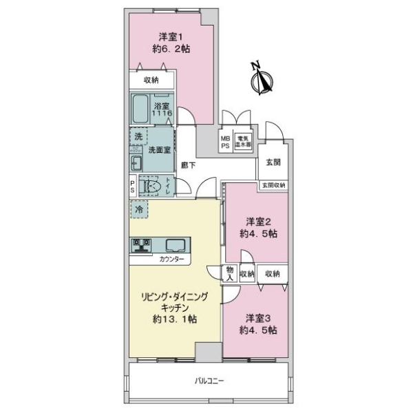 ライオンズマンション虹ヶ丘Ａ 間取図