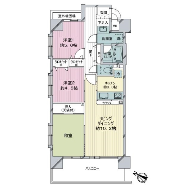パテラ聖蹟桜ヶ丘 間取図