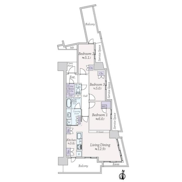 プラウドタワー川口 間取図