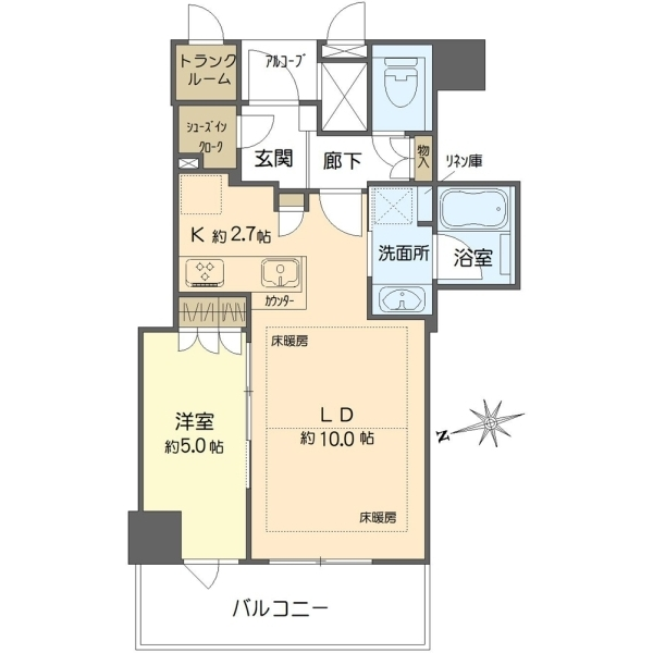 プラウドタワー北浜 間取図