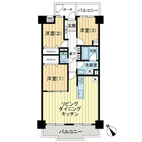 ユニライフ北大阪弐号棟 間取図
