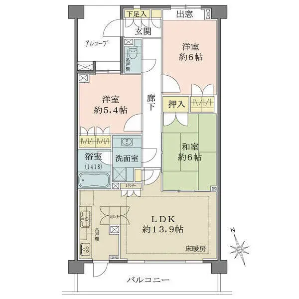 藤和シティホームズ駒込古河庭園 間取図