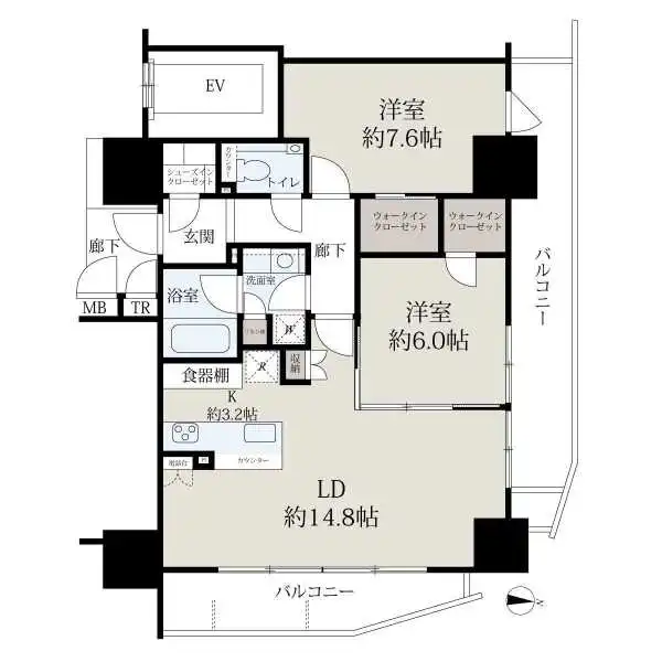 ローレルコート御器所駅ザ・レジデンス 間取図
