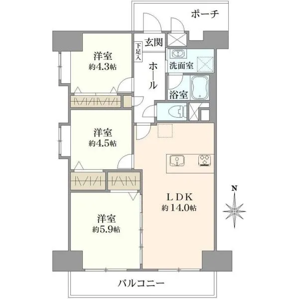 日商岩井木場マンション 間取図