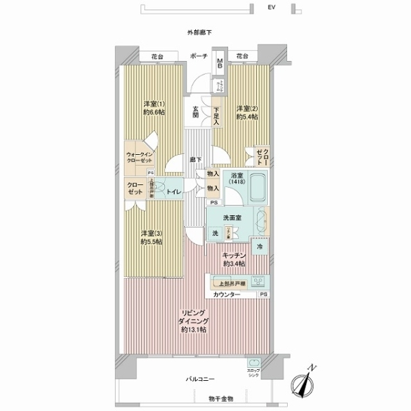 センターフィールド浦和美園ミッドランド弐番街 間取図
