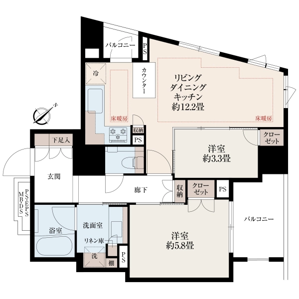 プラウド山王二丁目 間取図