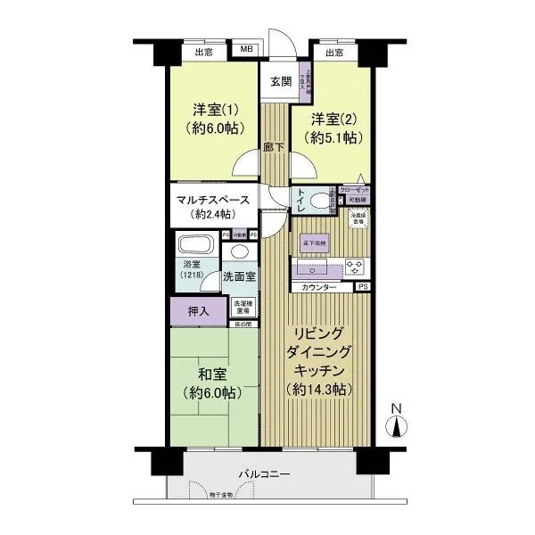 グリーンコーポ川口青木町公園 間取図