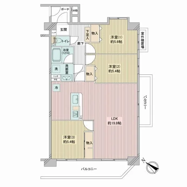 ルモン東川口二番館 間取図
