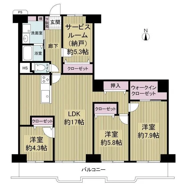 今宮スカイハイツA棟 間取図