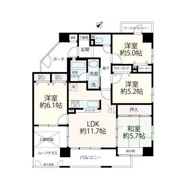 グランパレ神戸ハーバーウエスト 間取図