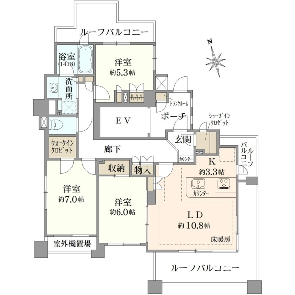 グランシティユーロパレス大山 間取図