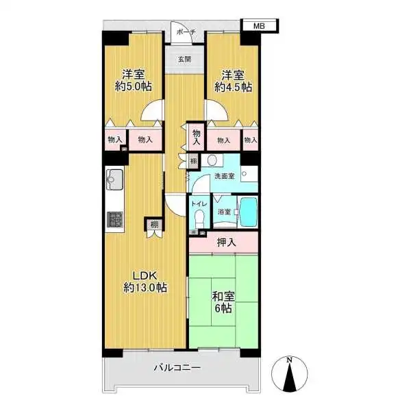 サンヴァリエ東長居 間取図