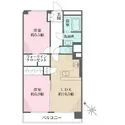 伊達坂ハイツ L字仕様の対面キッチンが採用されています。LDKと約5.9帖の洋室は、建具を開放して一体利用が可能。