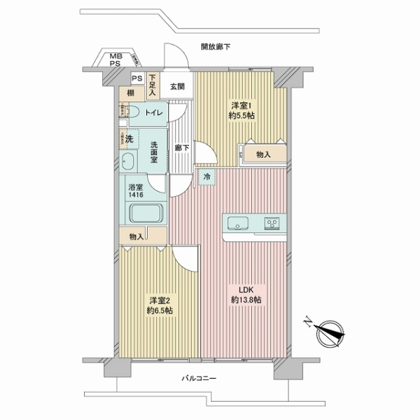 スカイパル鳩ケ谷本町 間取図