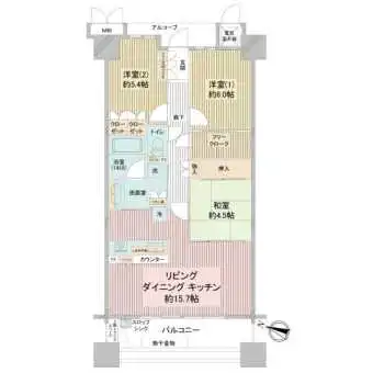 8階部分・南西向きの為眺望・採光良好
