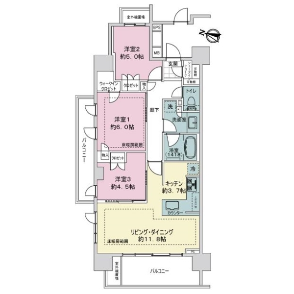 ライオンズ南千住グランプレイス 間取図