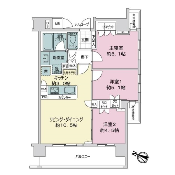 パレ浦和常盤 間取図
