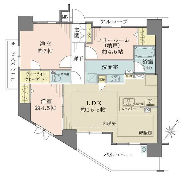 プレサンスロジェ王子公園 間取図