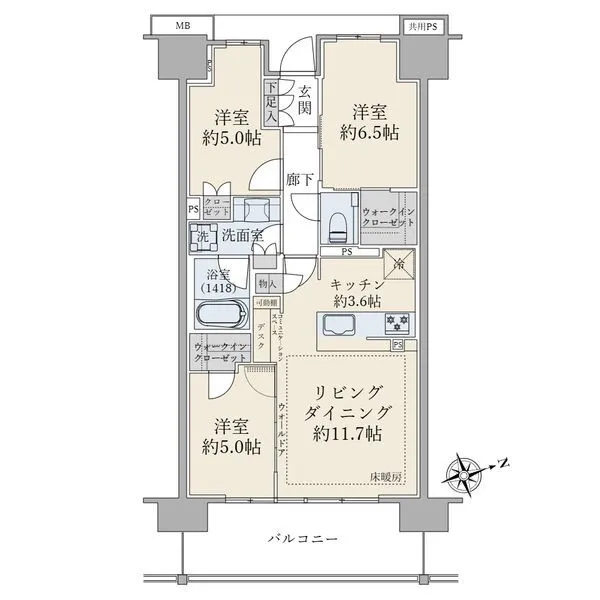 ブリリアシティ西早稲田 広々としたお部屋です！お使いやすい間取りになっております！
