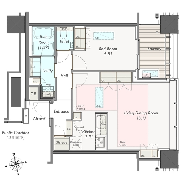 白金ザ・スカイ　東棟 間取図
