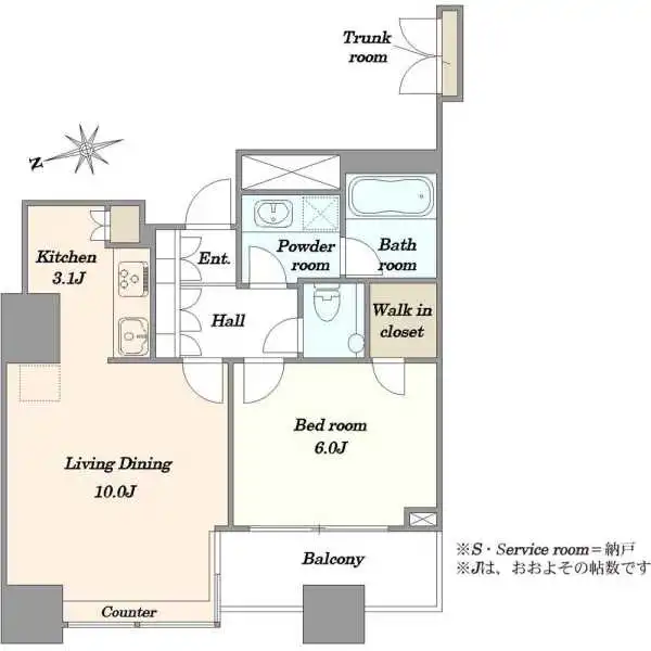 ＴＨＥ　ＴＯＷＥＲＳ　ＤＡＩＢＡ　ザ・タワーズ台場ＷＥＳＴ 間取図