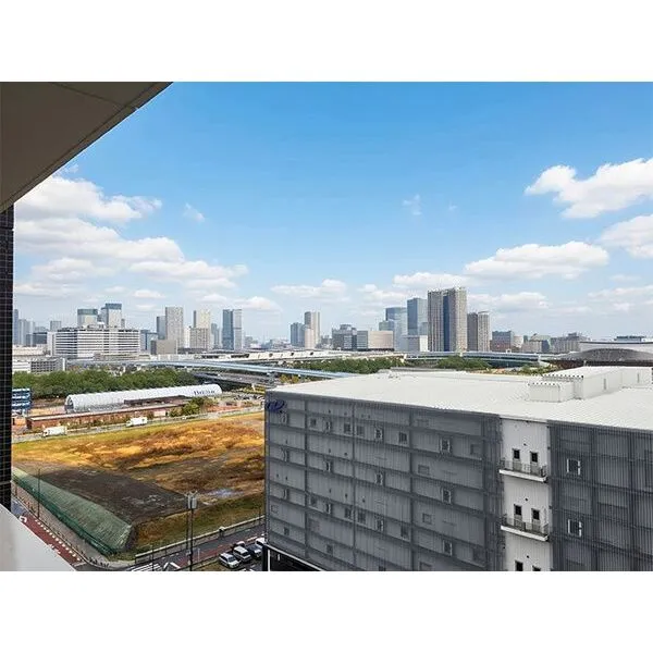 ブリリアマーレ有明 眺望 正面の建物を抜けた部屋位置でございます。