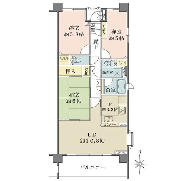 宿河原パークハウス１番館 間取図