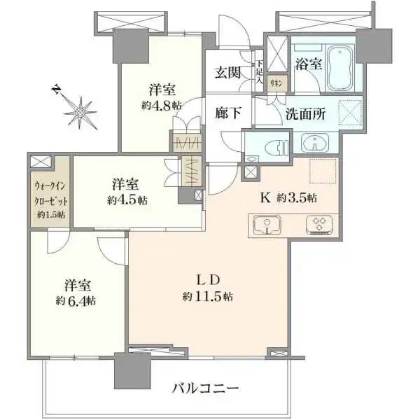 グレーシアタワーズ海老名イースト 間取図