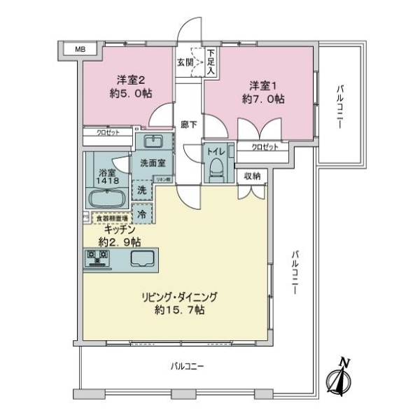 バースシティ久地 間取図