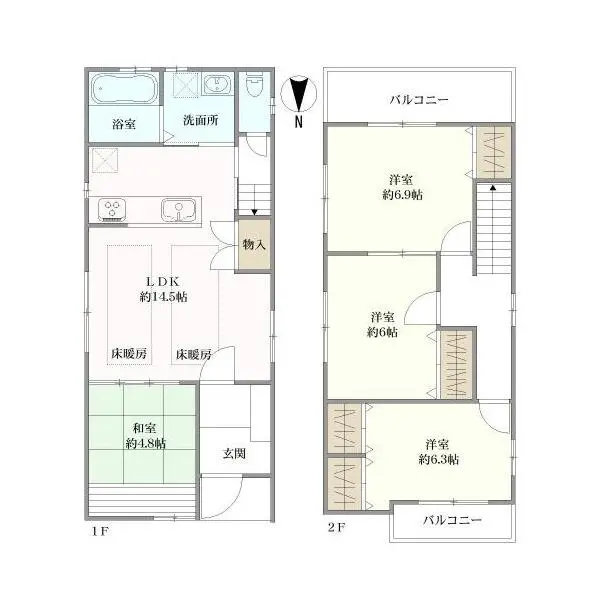 向日市寺戸町飛龍 間取図