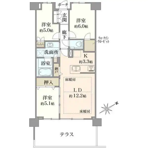 プラウド市川 間取図