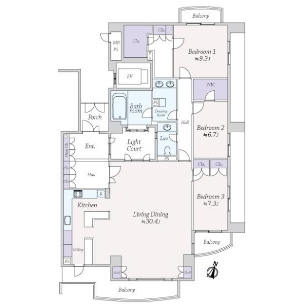 ヴェルビュ夙川 間取図