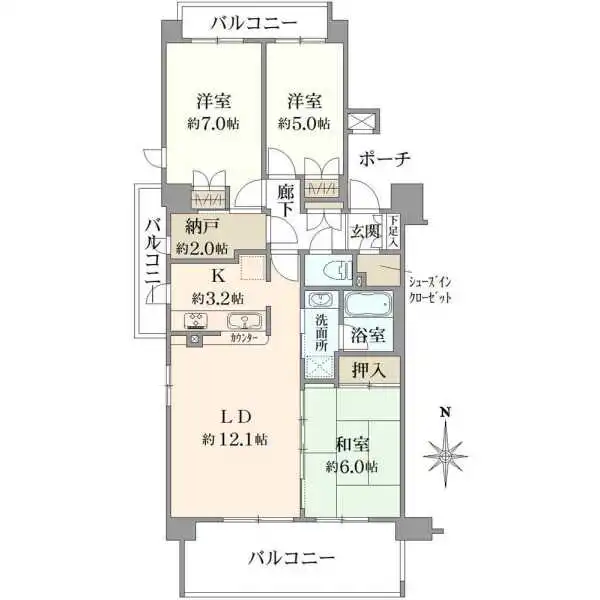 ルネ三鷹エアリーコート 間取図